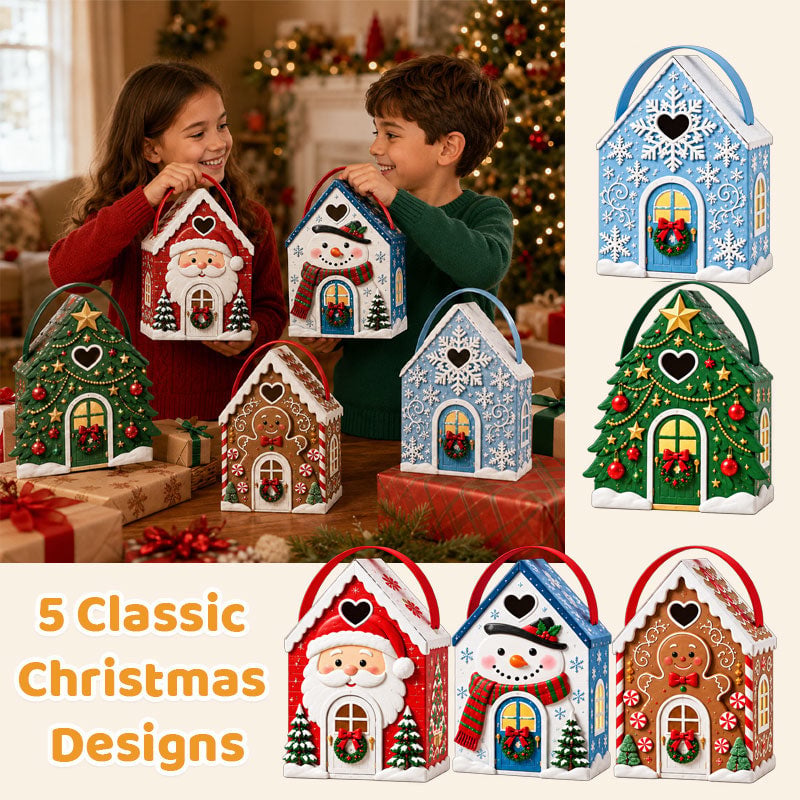 🎁 ONLY $9.99! Christmas Cottage Gift Box – 5 Festive Designs for Candy & Small Gifts
