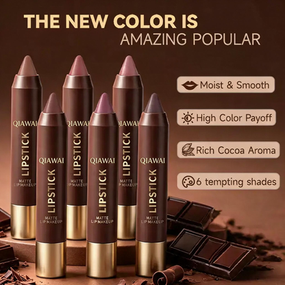 6-Piece Matte Brown Lipstick Set – Waterproof, Long-Wear & Less Transfer