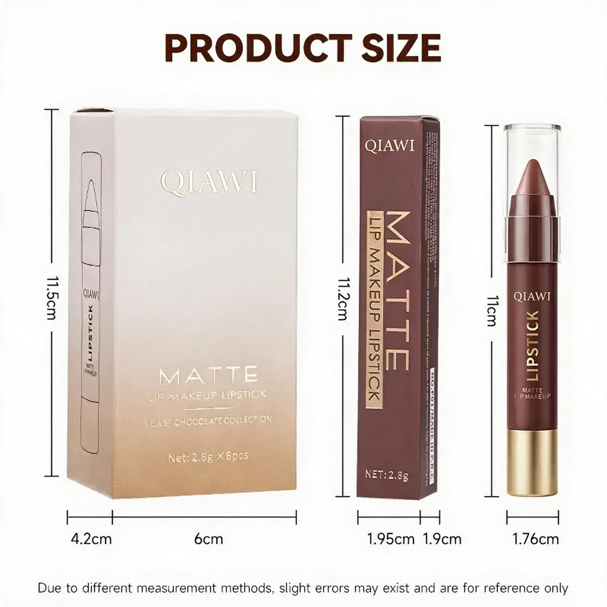 6-Piece Matte Brown Lipstick Set – Waterproof, Long-Wear & Less Transfer