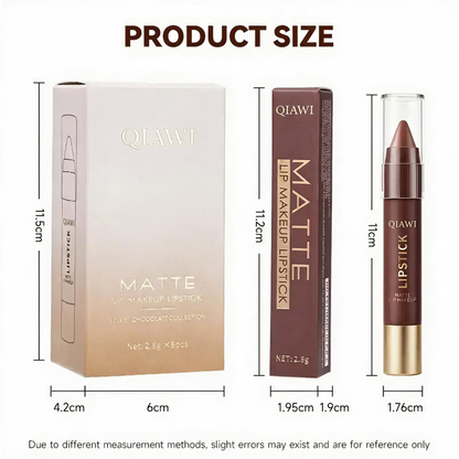 6-Piece Matte Brown Lipstick Set – Waterproof, Long-Wear & Less Transfer