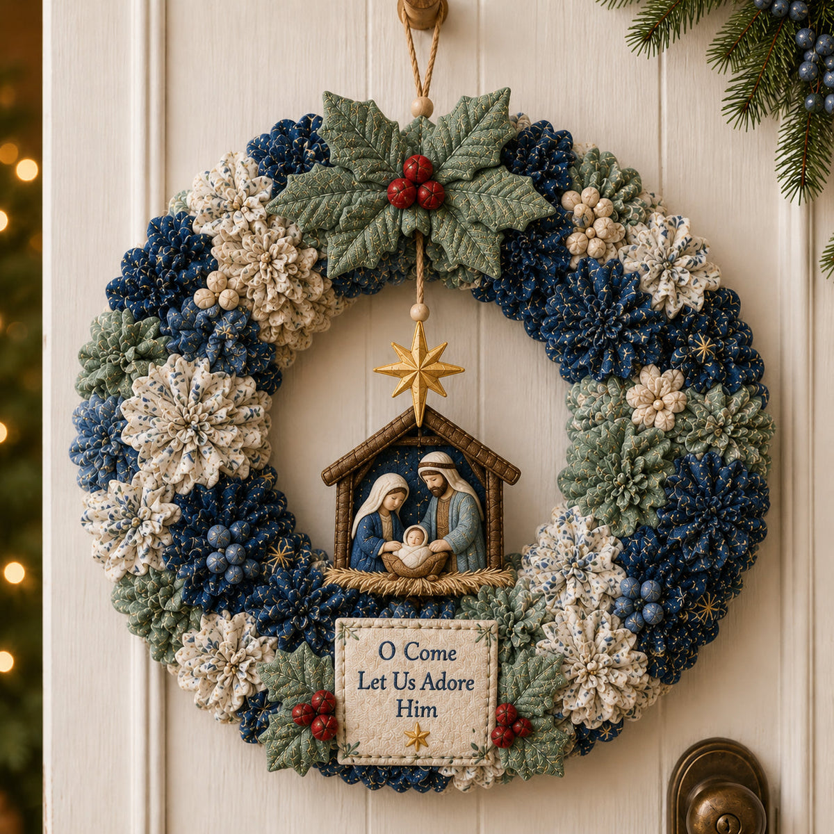 🎄🔥50% Off Last Day 🎊 3D Fabric Poke Wreath DIY Kit