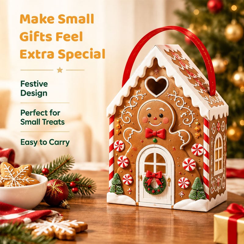 🎁 ONLY $9.99! Christmas Cottage Gift Box – 5 Festive Designs for Candy & Small Gifts
