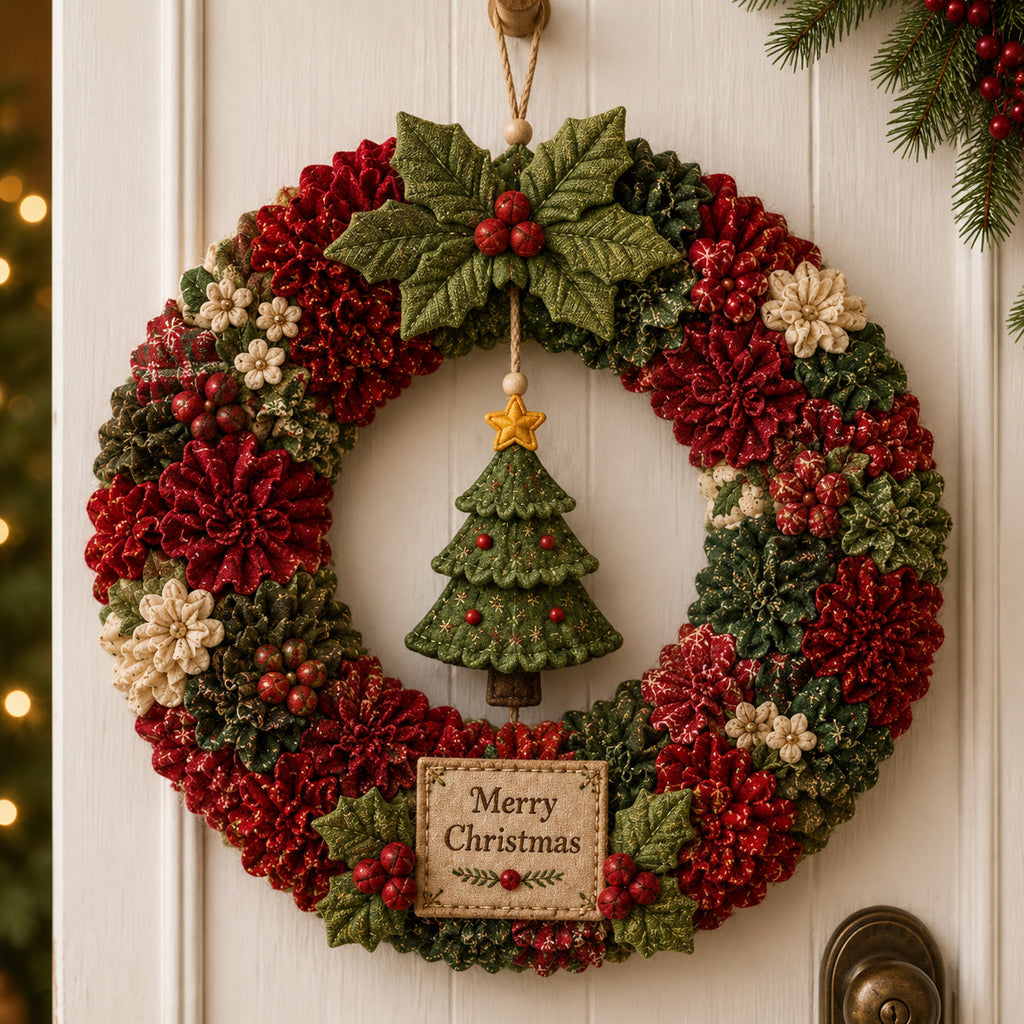 🎄🔥50% Off Last Day 🎊 3D Fabric Poke Wreath DIY Kit