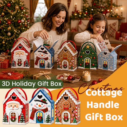 🎁 ONLY $9.99! Christmas Cottage Gift Box – 5 Festive Designs for Candy & Small Gifts