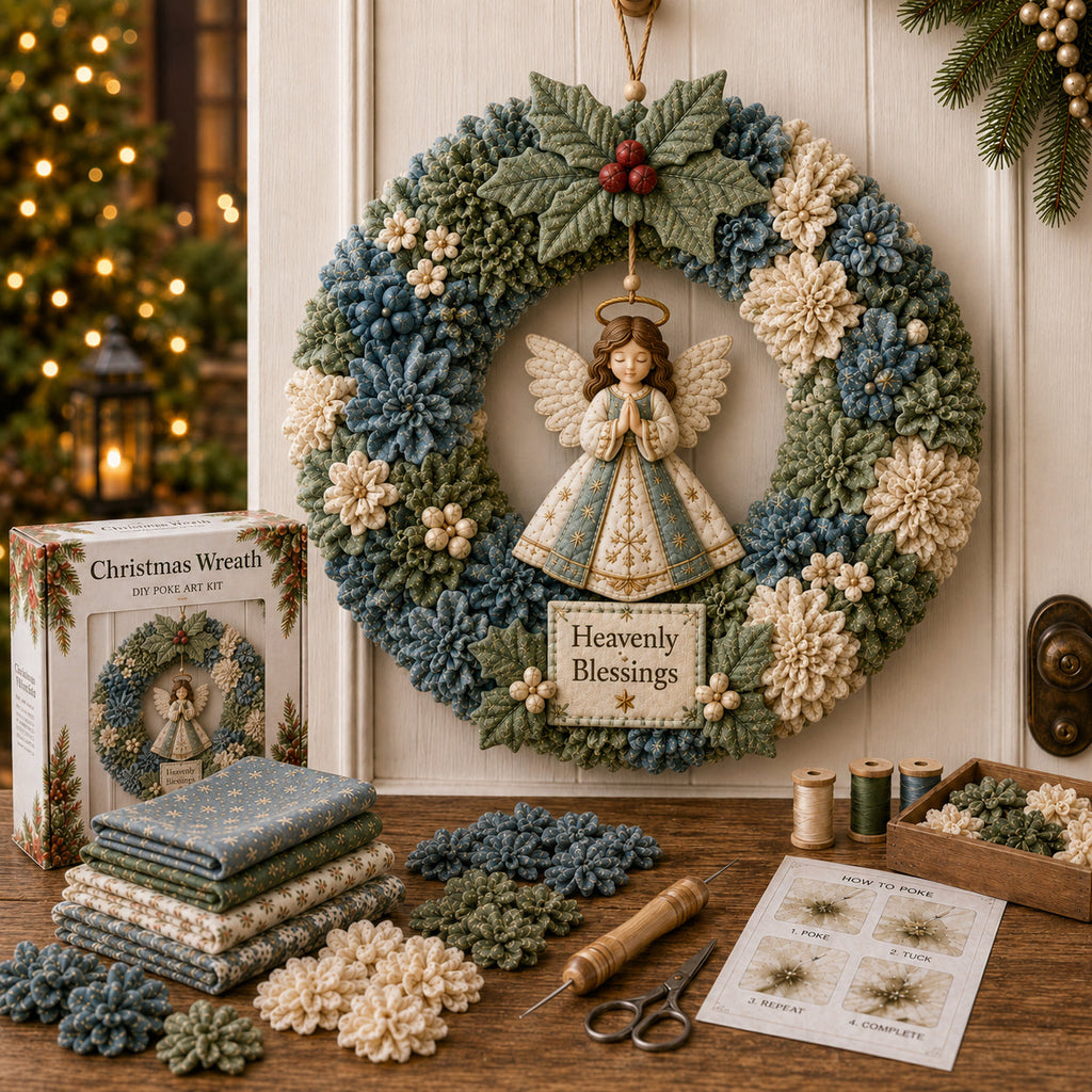 🎄🔥50% Off Last Day 🎊 3D Fabric Poke Wreath DIY Kit