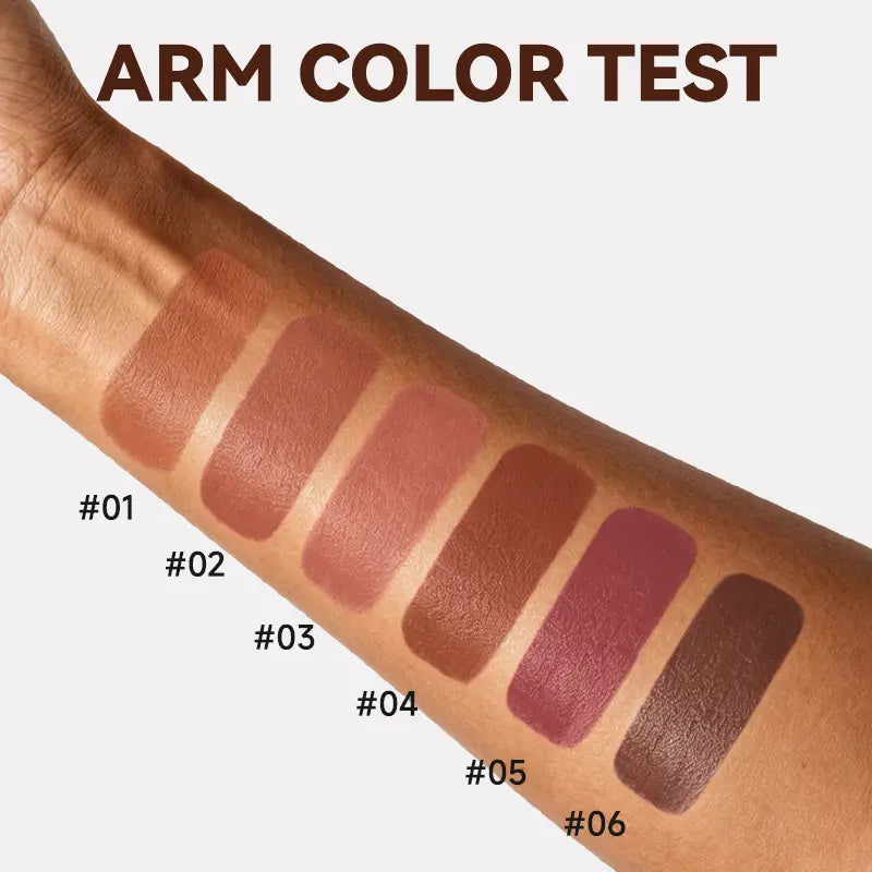 6-Piece Matte Brown Lipstick Set – Waterproof, Long-Wear & Less Transfer