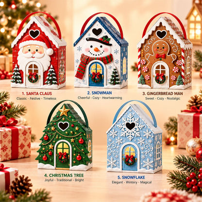 🎁 ONLY $9.99! Christmas Cottage Gift Box – 5 Festive Designs for Candy & Small Gifts