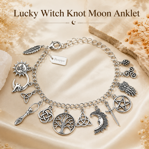Lucky Witch's Knot Moon Anklet