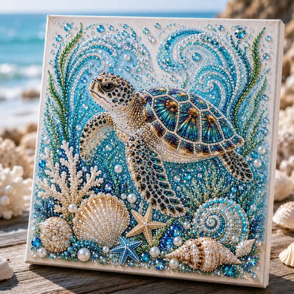 🔥 Last Day Big Sale - 🌊 Ocean Theme Pearl Art DIY Kit – Relaxing DIY Craft to Create Stunning Coastal Artwork