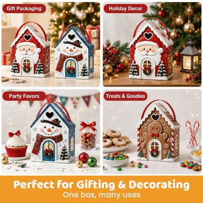 🎁 ONLY $9.99! Christmas Cottage Gift Box – 5 Festive Designs for Candy & Small Gifts