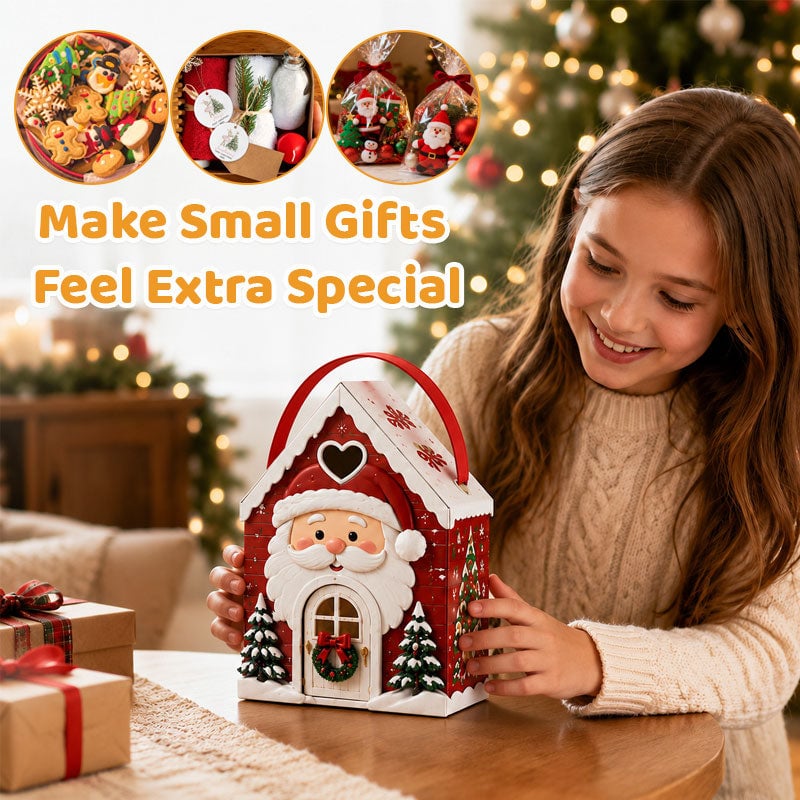 🎁 ONLY $9.99! Christmas Cottage Gift Box – 5 Festive Designs for Candy & Small Gifts
